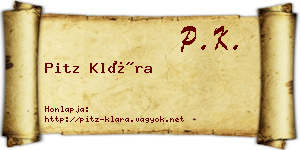 Pitz Klára névjegykártya